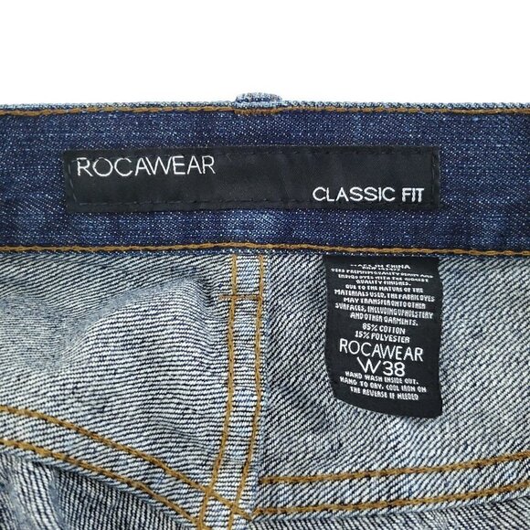 Rocawear Classic Fit Jeans Dark Wash Denim Pants Men's 38x32 - Picture 4 of 12